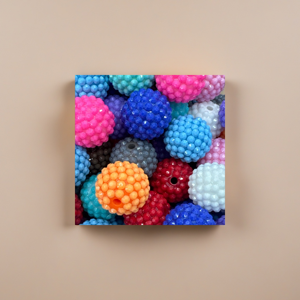 Colorful spherical decorative beads, multi-color mixed DIY handcrafted materials
