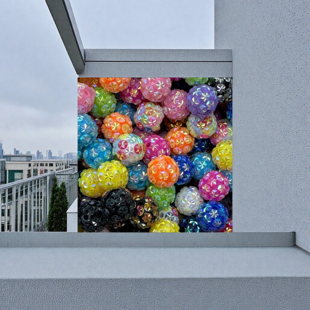 Colorful shiny beads acrylic round beads DIY handmade jewelry accessories, 10mm, 500 pieces Specification image