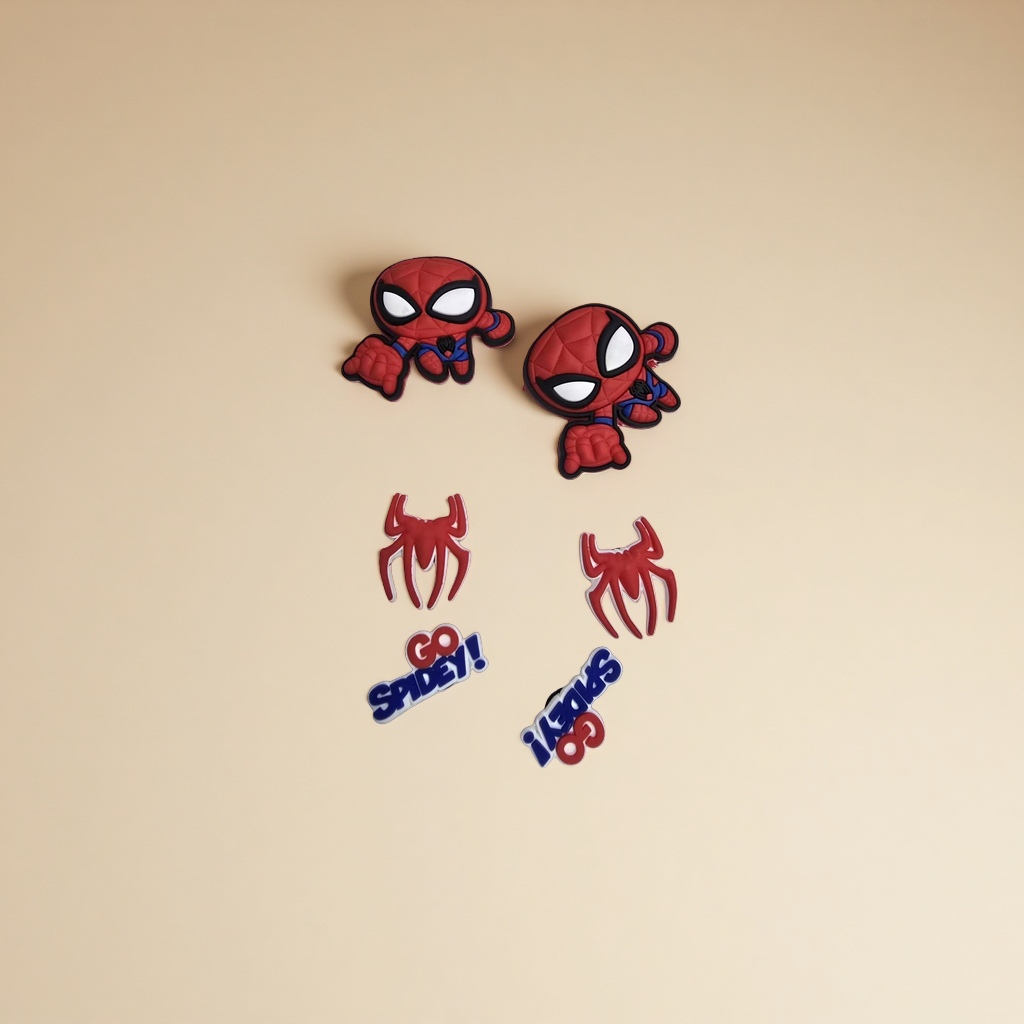 Cartoon PVC Spider-Man tiles, Crocs flower accessories