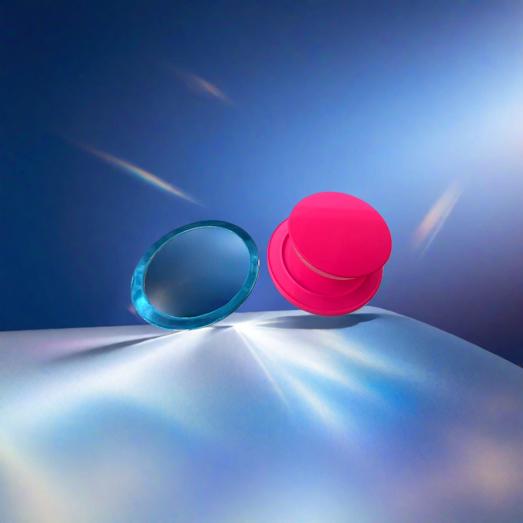 Colored silicone ring with blue metal ring mobile phone stand accessory details Picture