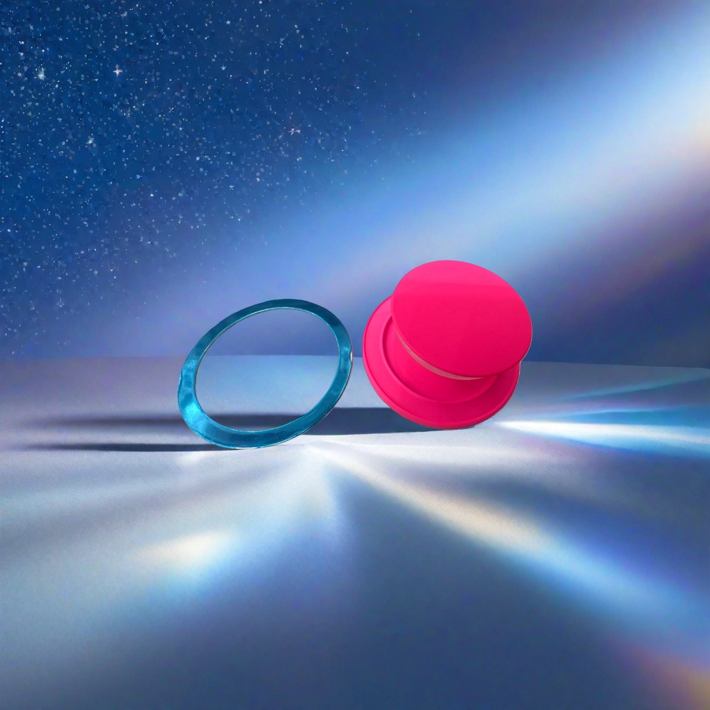 Colored silicone ring with blue metal ring mobile phone stand accessory Application Scenario