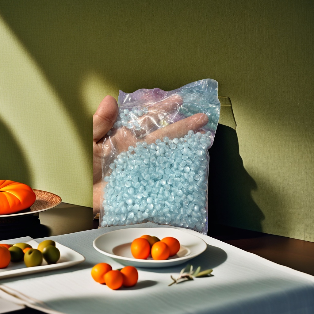DIY handmade materials for packaging jewelry in transparent plastic bags with light blue beads Specification image