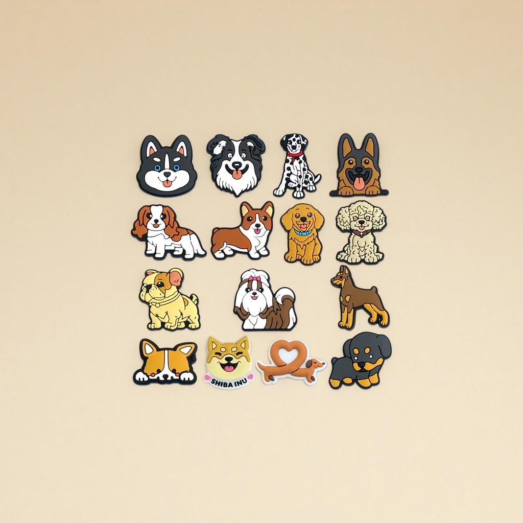 PVC soft rubber patches, cartoon dog soft rubber patches, crocs and water cup patches, mobile phone cases, hair ties and hair accessories