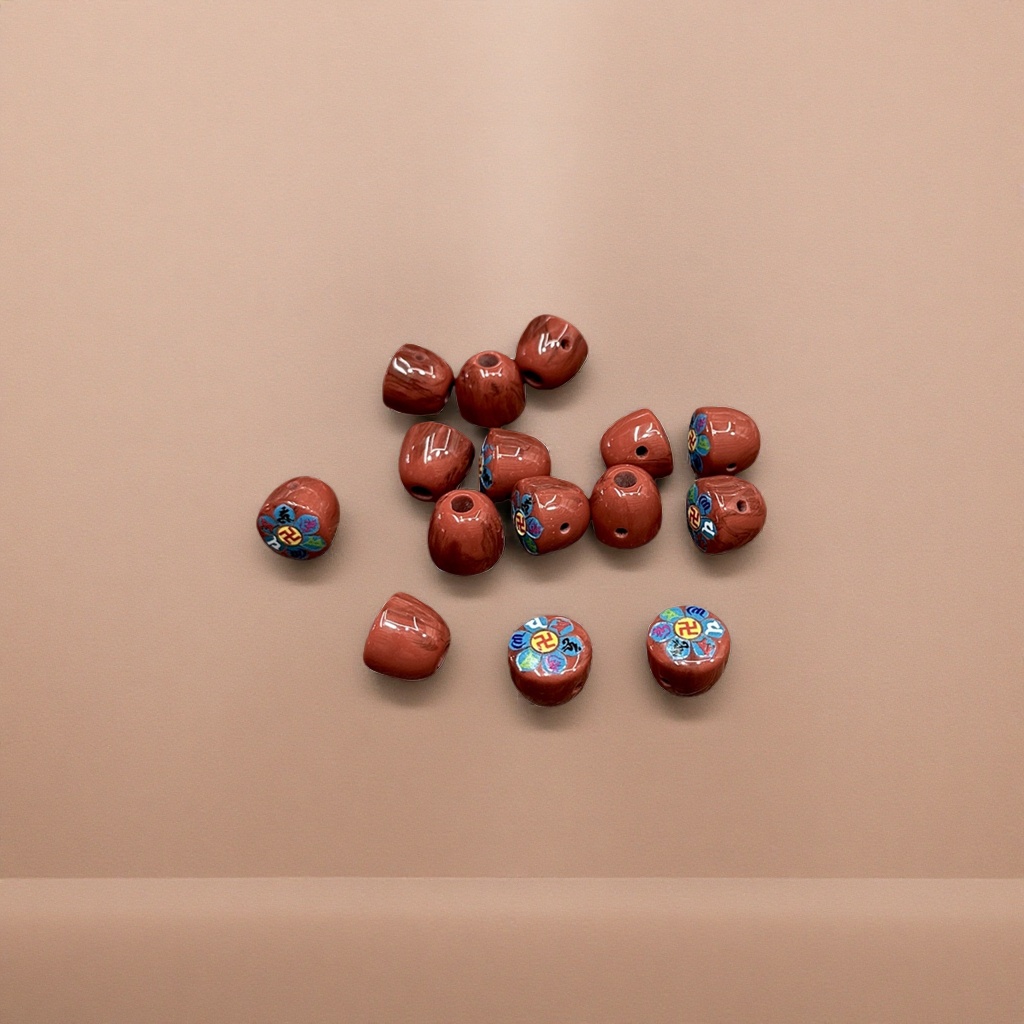 Red painted beads, hand-strung beads, DIY material, imitation agate glass bead jewelry accessories Specification image