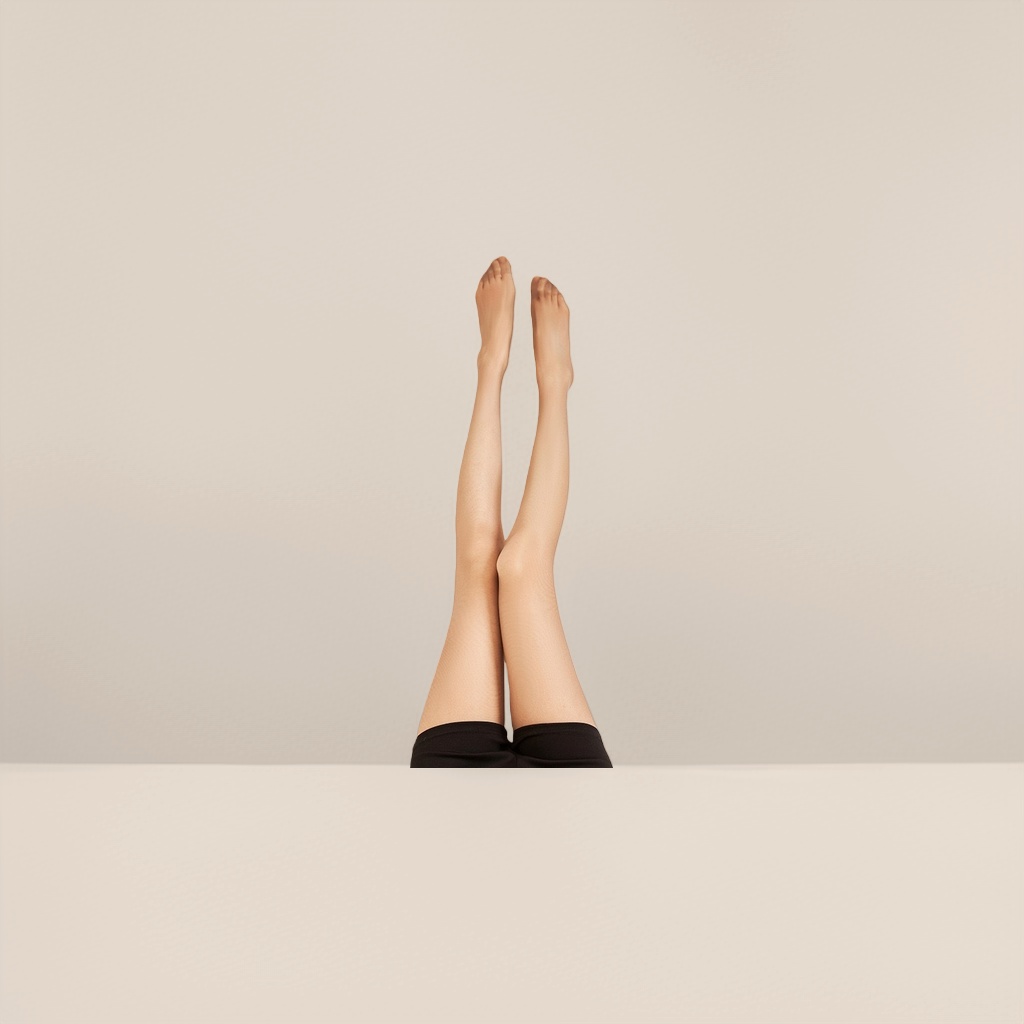 Soft coffee-colored high-elasticity stockings are evenly attached to the skin, slimming without snagging Application Scenario