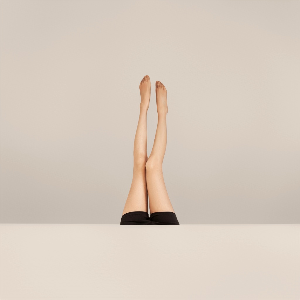 Soft coffee-colored high-elasticity stockings are evenly attached to the skin, slimming without snagging Specification image