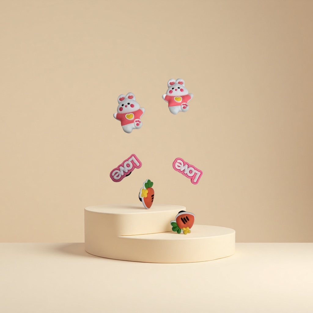 Cute rabbit, heart, letter and carrot three-in-one soft adhesive patch Application Scenario