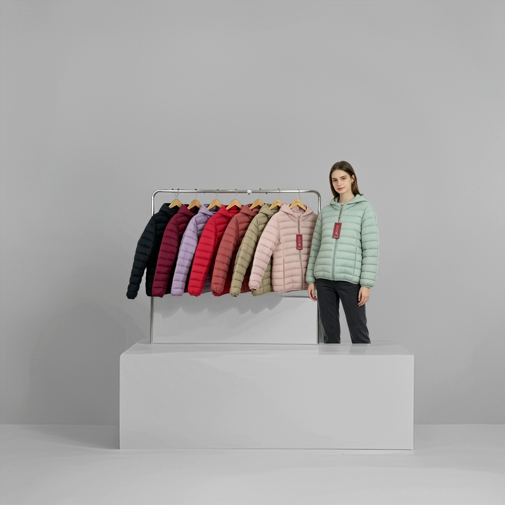 Women's cotton-padded hooded jacket is light, warm, windproof and fashionable for winter details Picture