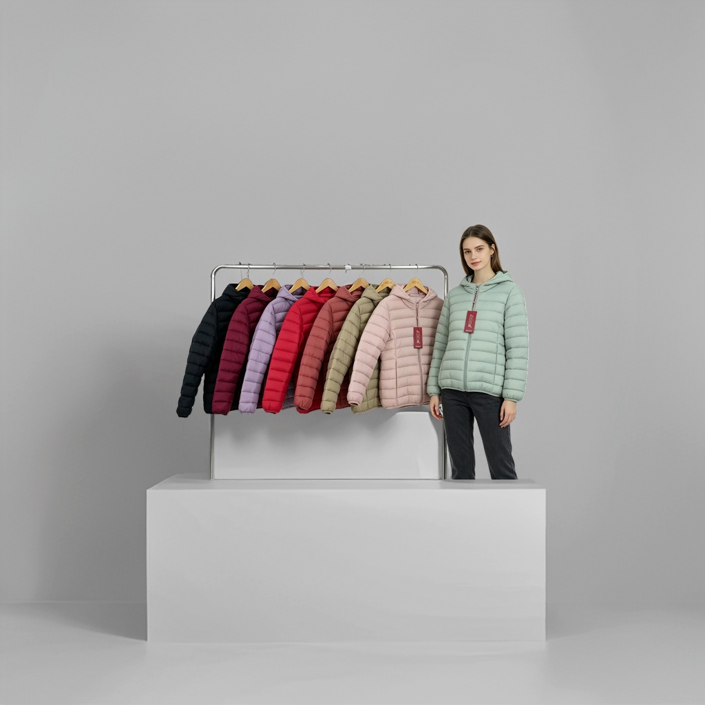 Women's cotton-padded hooded jacket is light, warm, windproof and fashionable for winter
