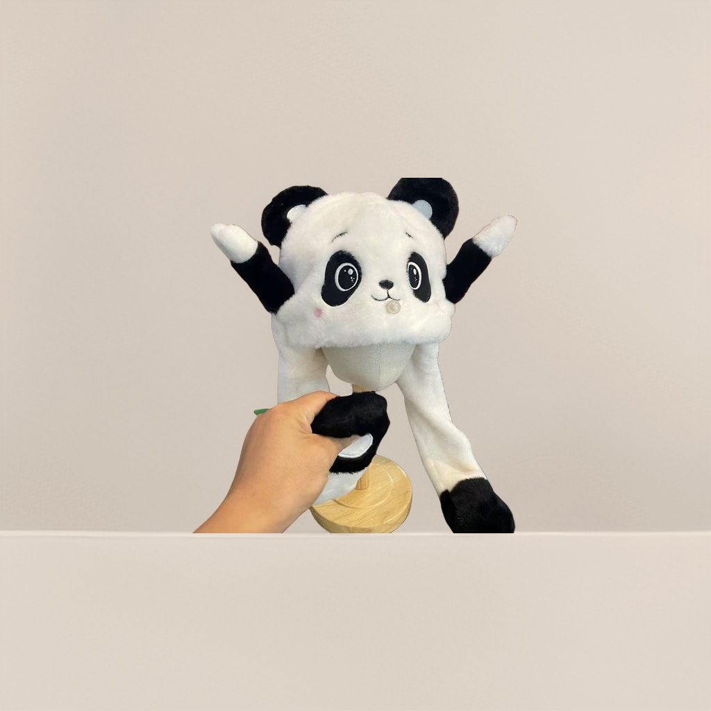 Panda plush warm hat, winter cold-proof hat Specification image
