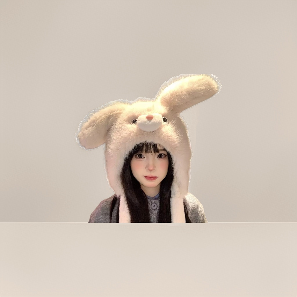 The plush rabbit hat is cute and warm in winter, suitable for both children and adults Application Scenario