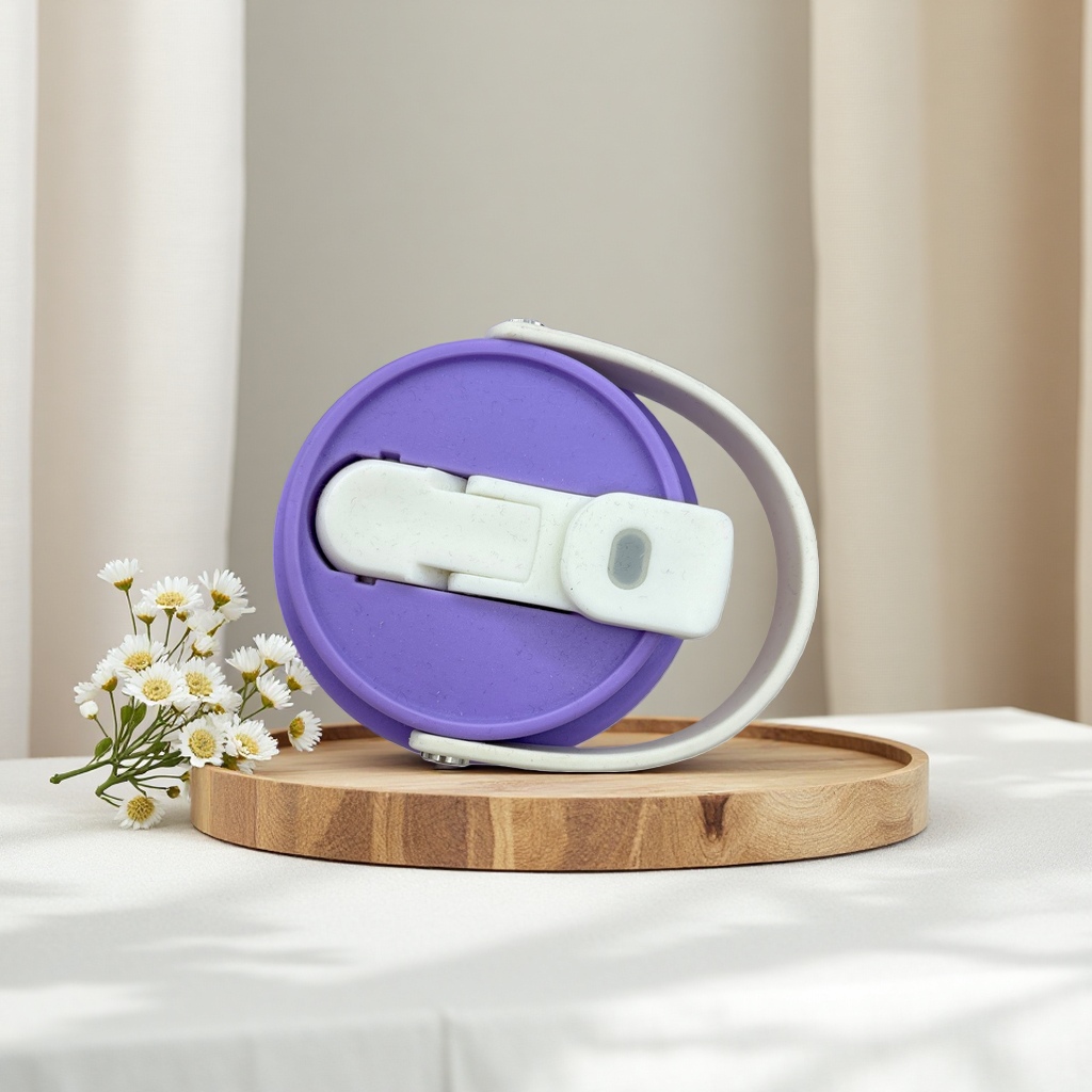 紫色水杯盖 通用型防漏硅胶密封杯盖适配多种水杯