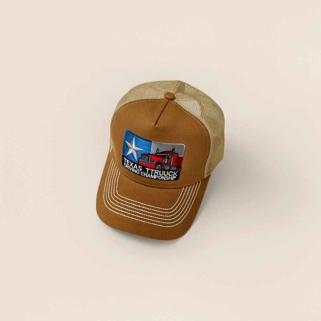 Brown truck-patterned baseball cap, retro American style Application Scenario