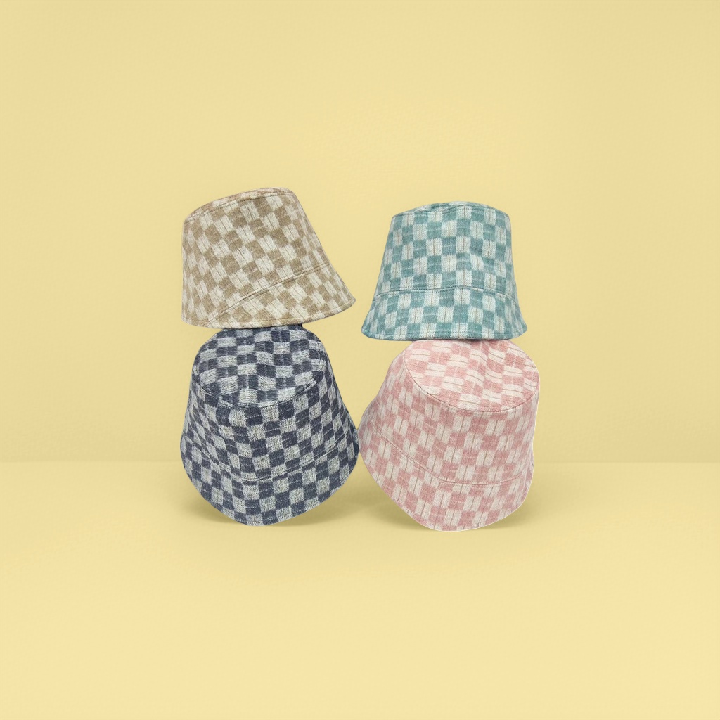 The checkered pattern fisherman's hat is a unisex sunshade and sun protection casual hat details Picture