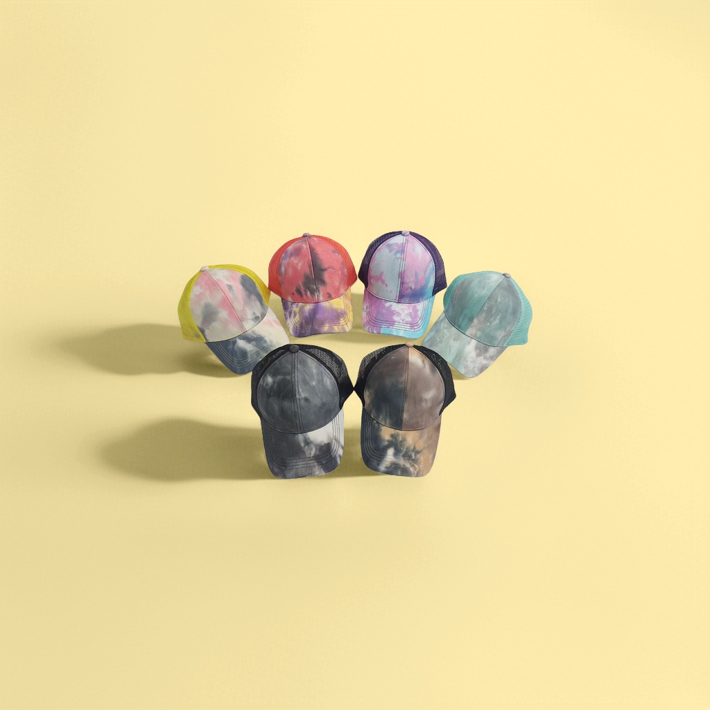 Colorful tie-dyed baseball caps are suitable for both men and women, trendy and versatile, and breathable in summer details Picture