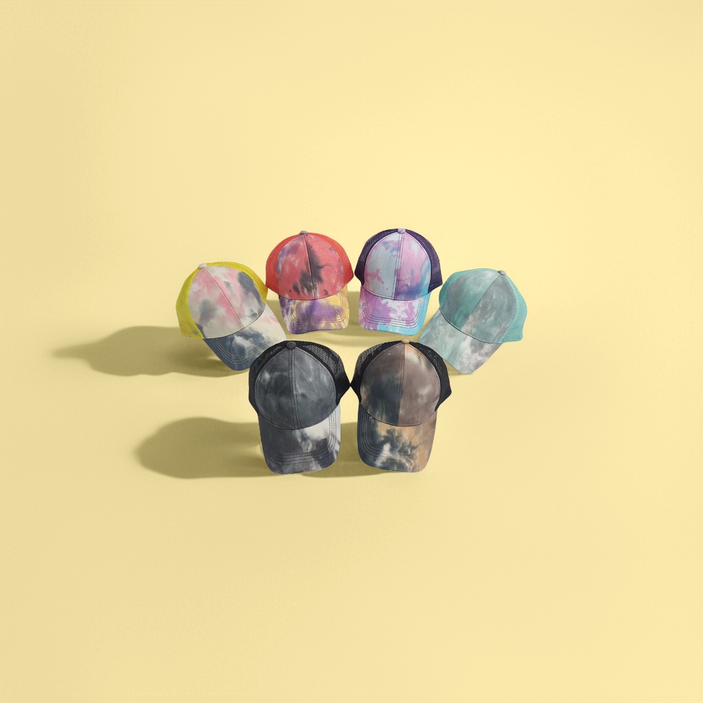 Colorful tie-dyed baseball caps are suitable for both men and women, trendy and versatile, and breathable in summer