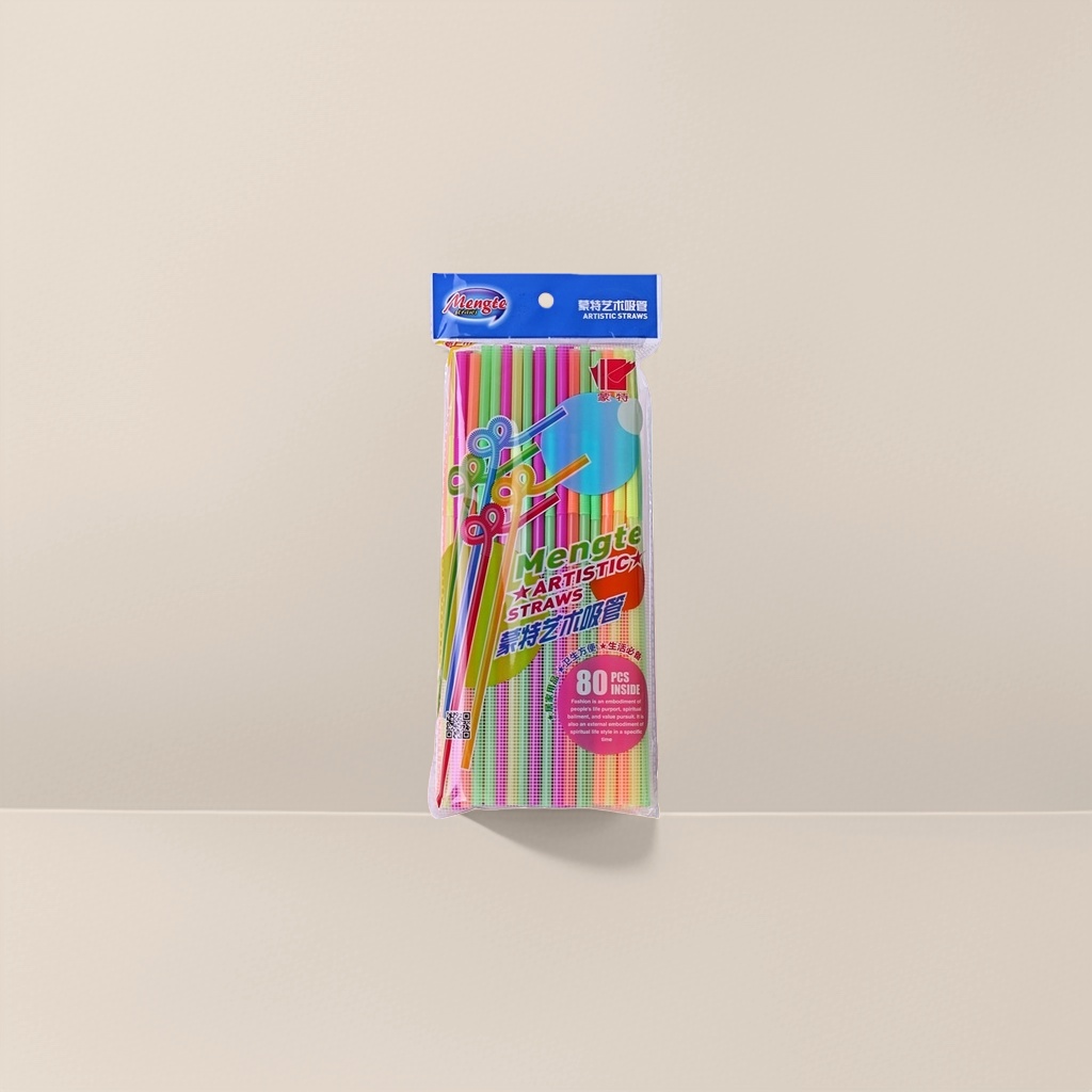 彩色艺术吸管配吸管包装袋 便携防尘创意饮品配件