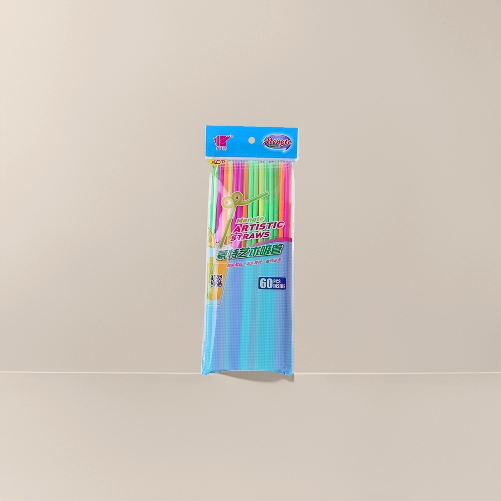 彩色艺术吸管加厚PP材质配独立包装袋 咖啡奶茶饮品专用