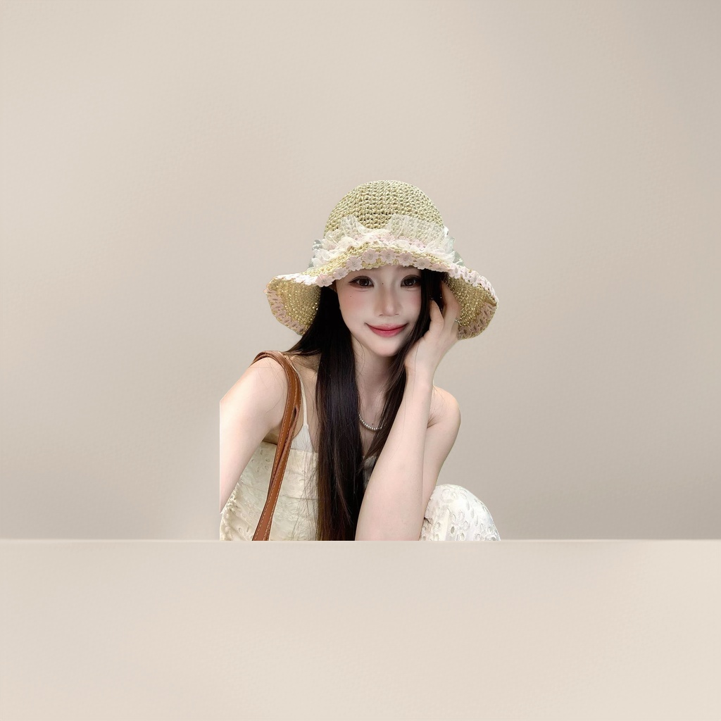 Women's summer sun protection and shade hats made of straw weaving, wide-brimmed fisherman's hats Application Scenario