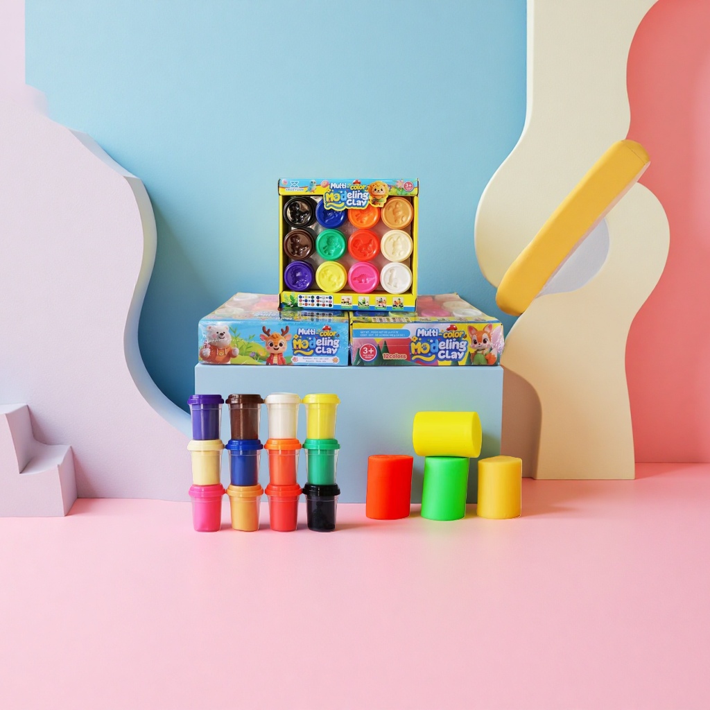 Colorful plasticine set, 12-color cups, 58 grams, children's educational DIY, safe and non-toxic, safe for kindergartens, ultra-light clay Specification image