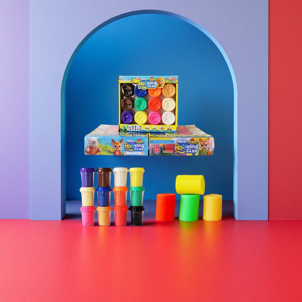 Colorful plasticine set, 12-color cups, 58 grams, children's educational DIY, safe and non-toxic, safe for kindergartens, ultra-light clay