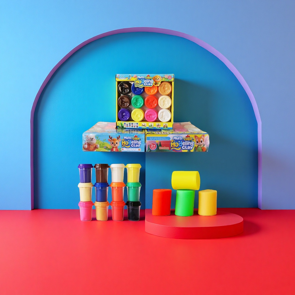 Colorful plasticine set, 12-color cups, 58 grams, children's educational DIY, safe and non-toxic, safe for kindergartens, ultra-light clay details Picture