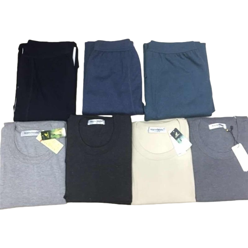 韩社德绒暖暖服保暖内衣套装版型防风保暖白底实物图