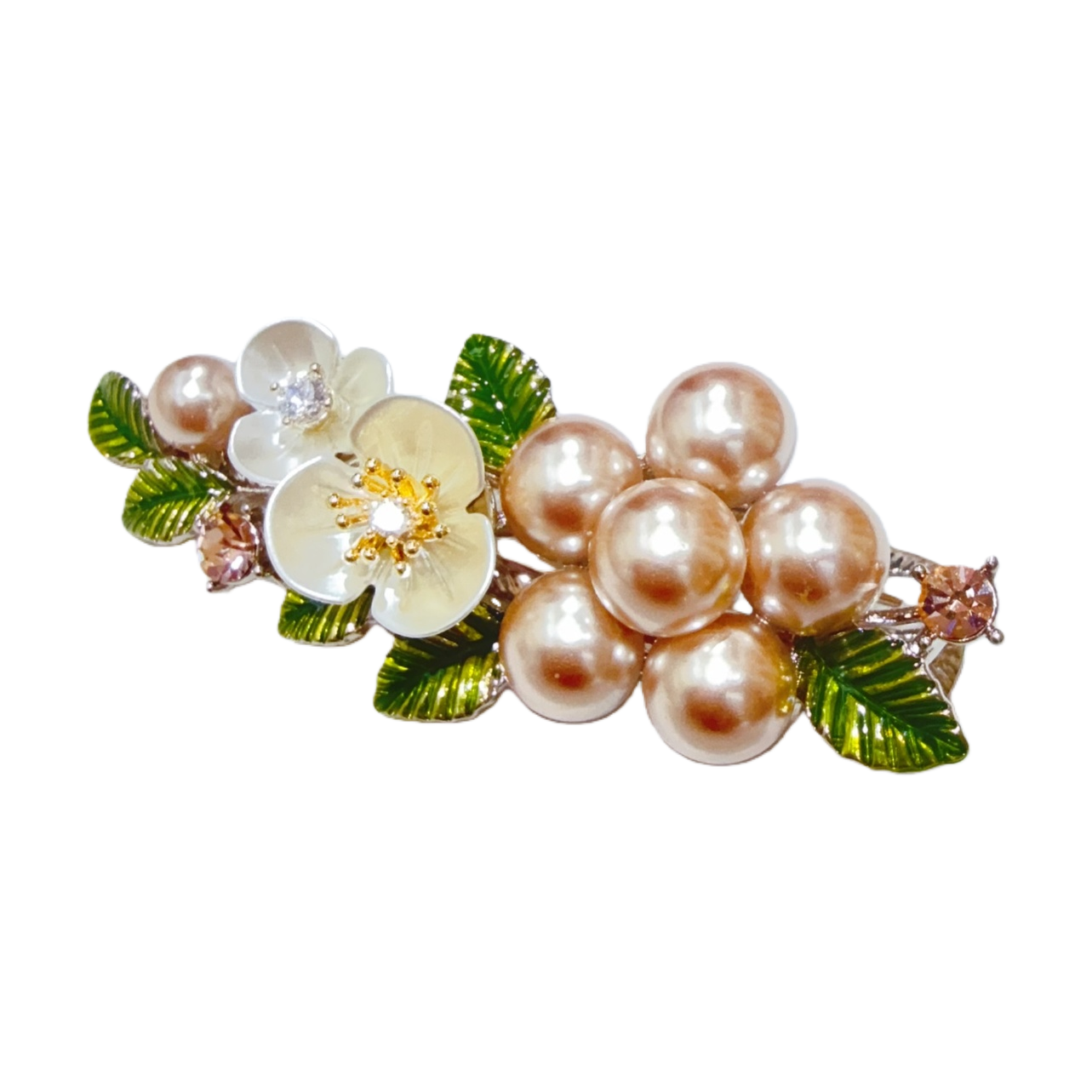 Floral pearl hair clips, elegant headwear for ladies, sweet and retro hair accessories Item Picture
