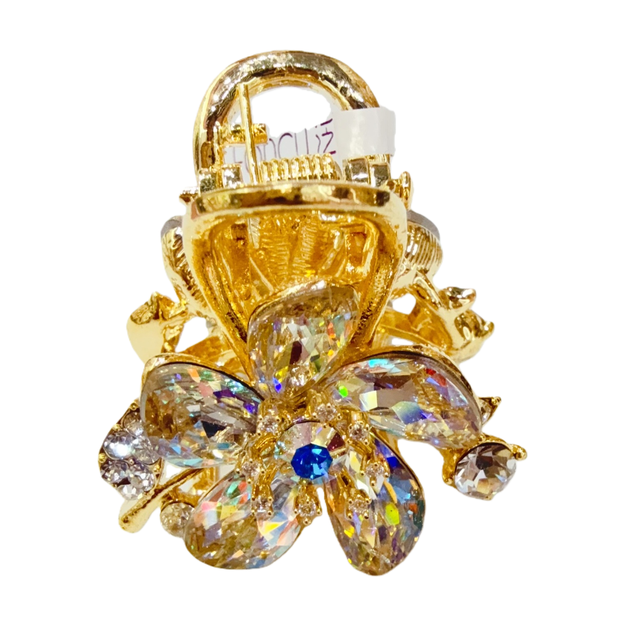 Forma de flor de oro incrustado color cristal metal hairpin Item Picture