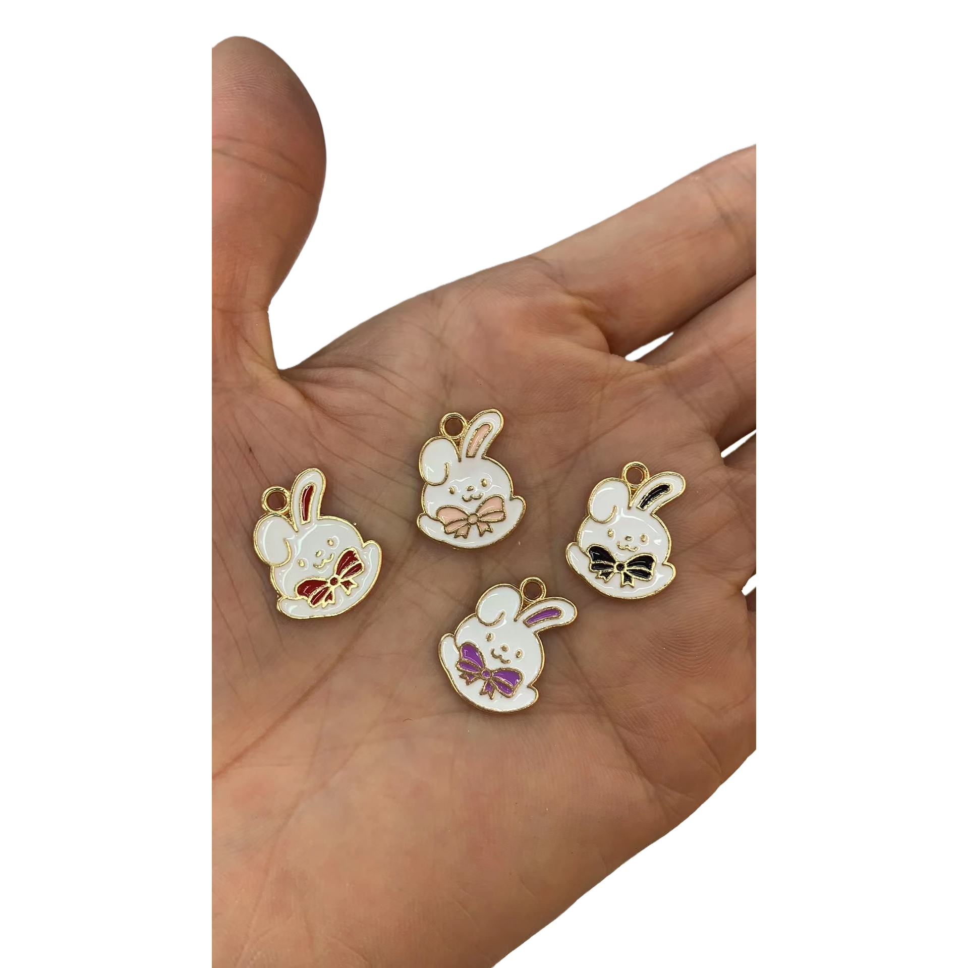 Cartoon rabbit-shaped alloy pendant, a fashionable and cute necklace accessory for girls Item Picture