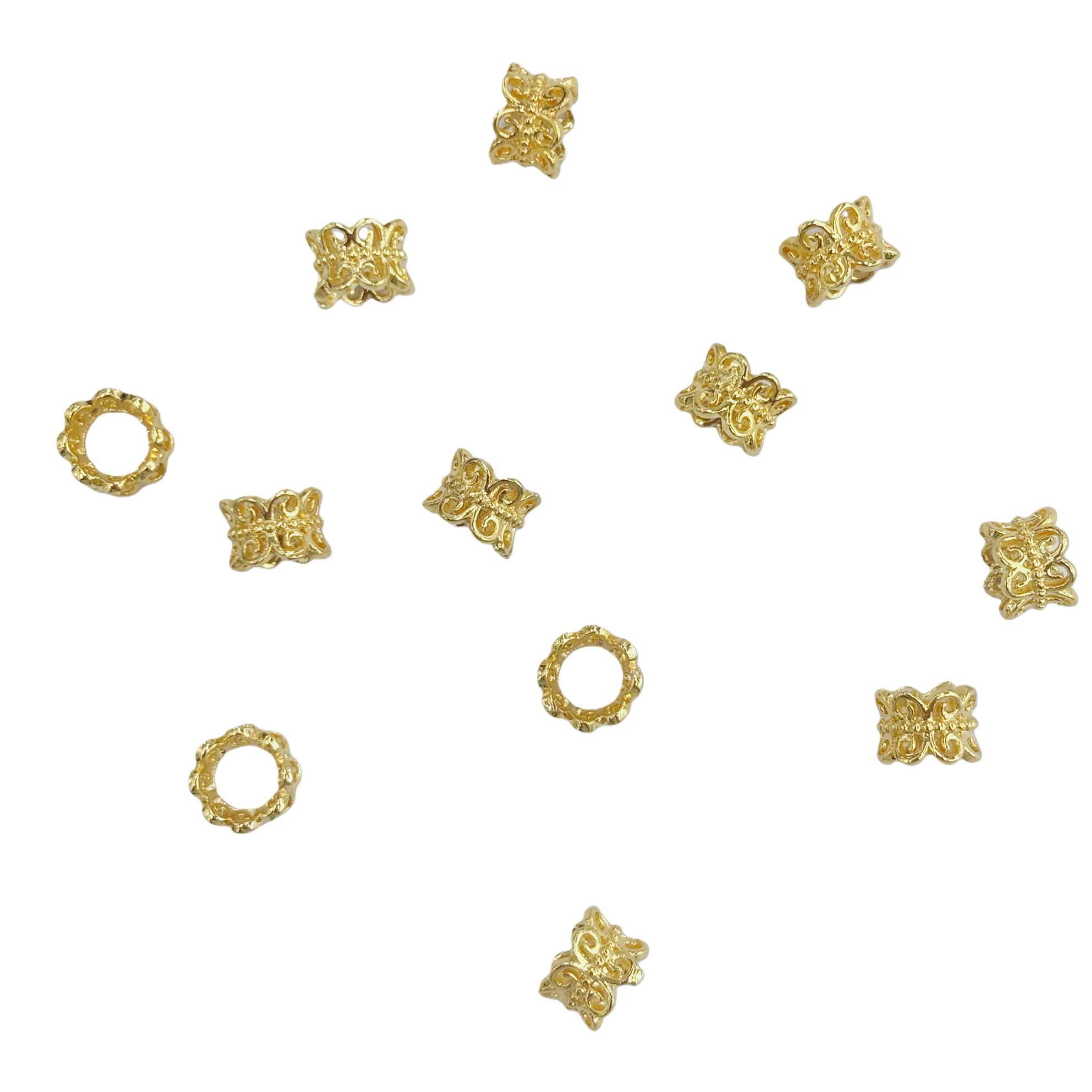 Gold decorative beads, DIY jewelry accessories, shiny round beads 10mm Item Picture