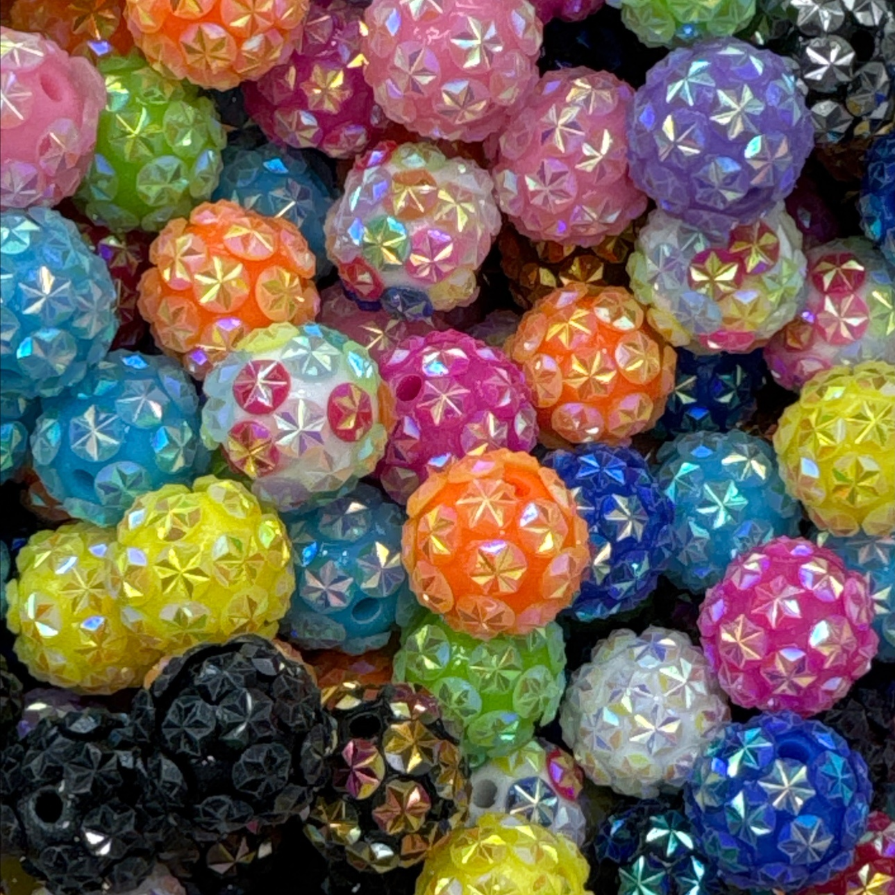 Colorful shiny beads acrylic round beads DIY handmade jewelry accessories, 10mm, 500 pieces Item Picture
