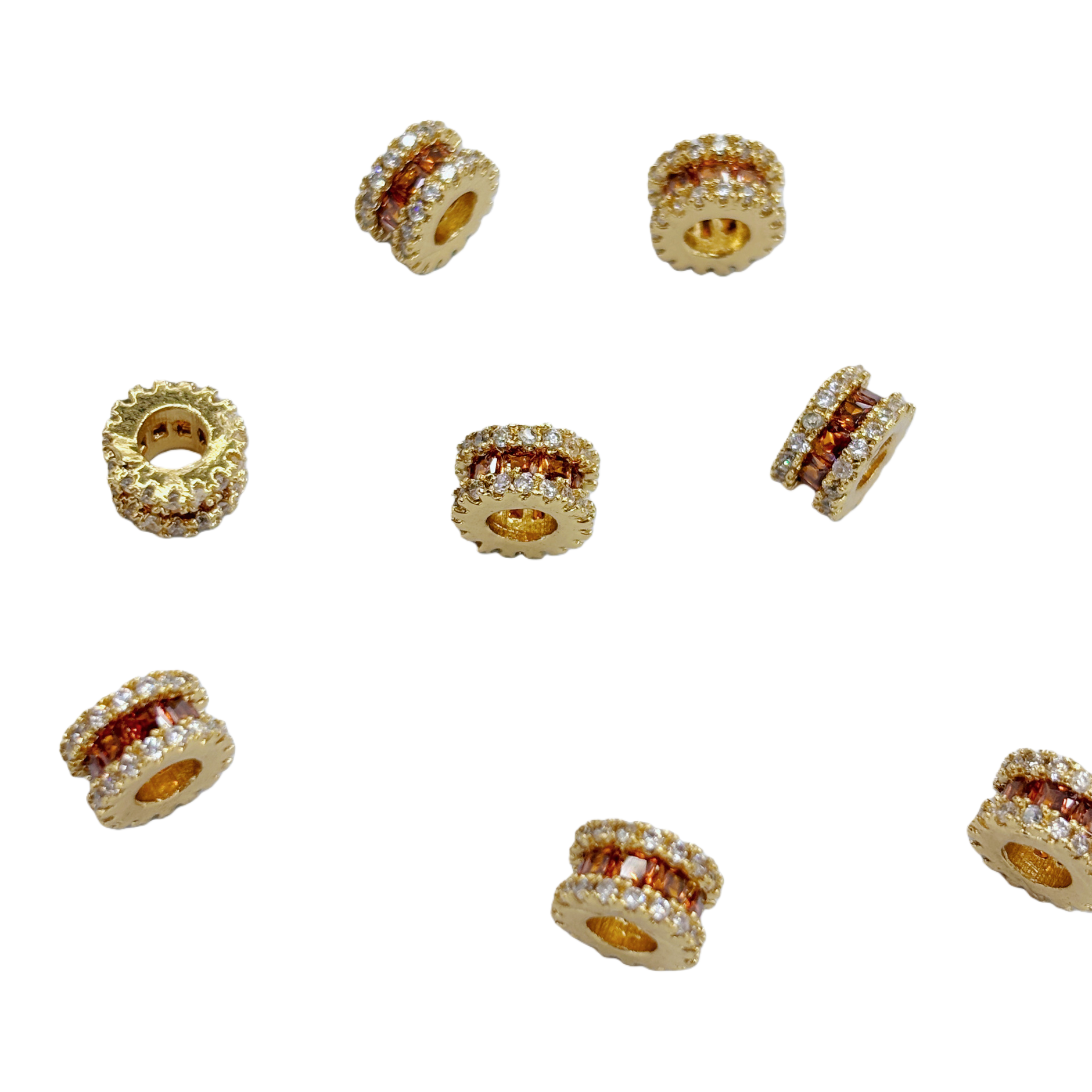 Gold diamond-encrusted bead imitation crystal decorative bead bracelet necklace accessories Item Picture