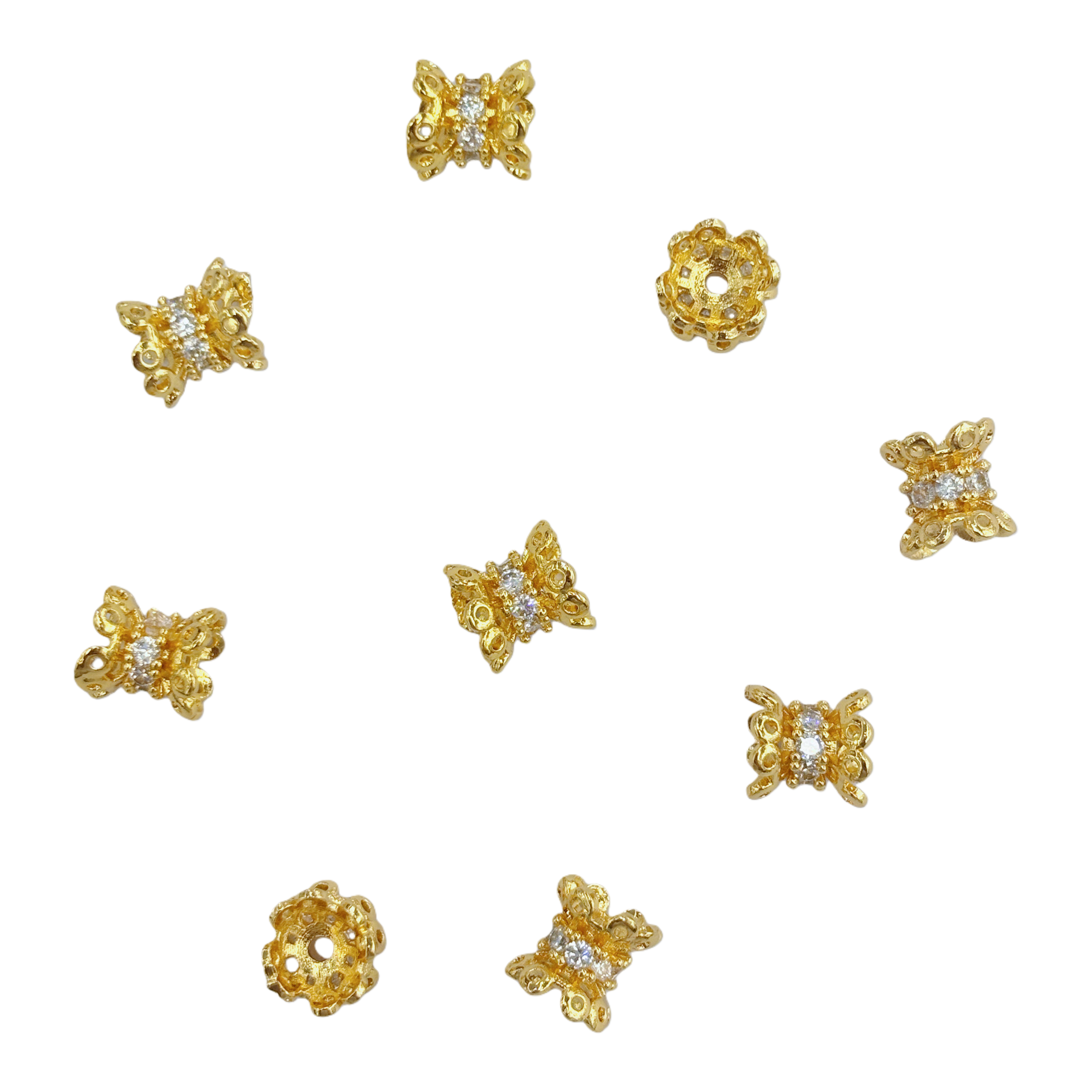 Golden butterfly flower-shaped jewelry accessories, fashionable and exquisite DIY accessory materials Item Picture