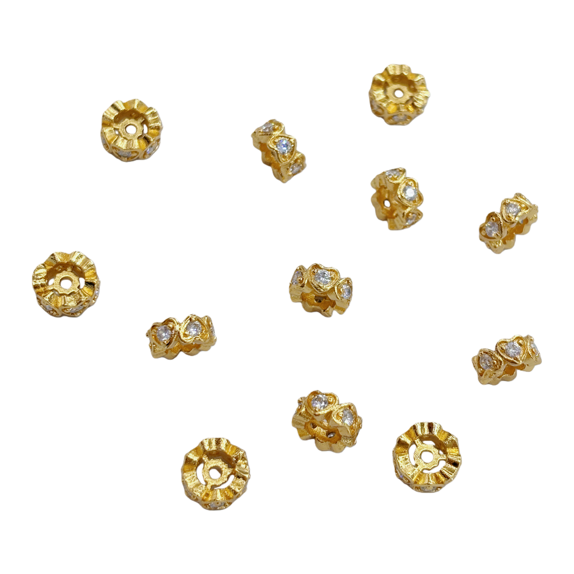 Golden flower-shaped spacers, pearl necklace, bracelet, jewelry accessories, decorative accessories Item Picture
