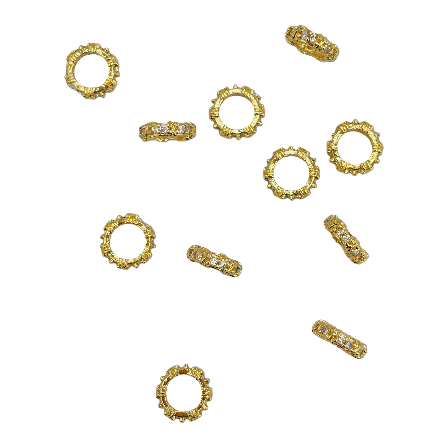Gold zirconium-inlaid copper accessories, bracelet jewelry decorative accessories, necklace jewelry accessories Item Picture