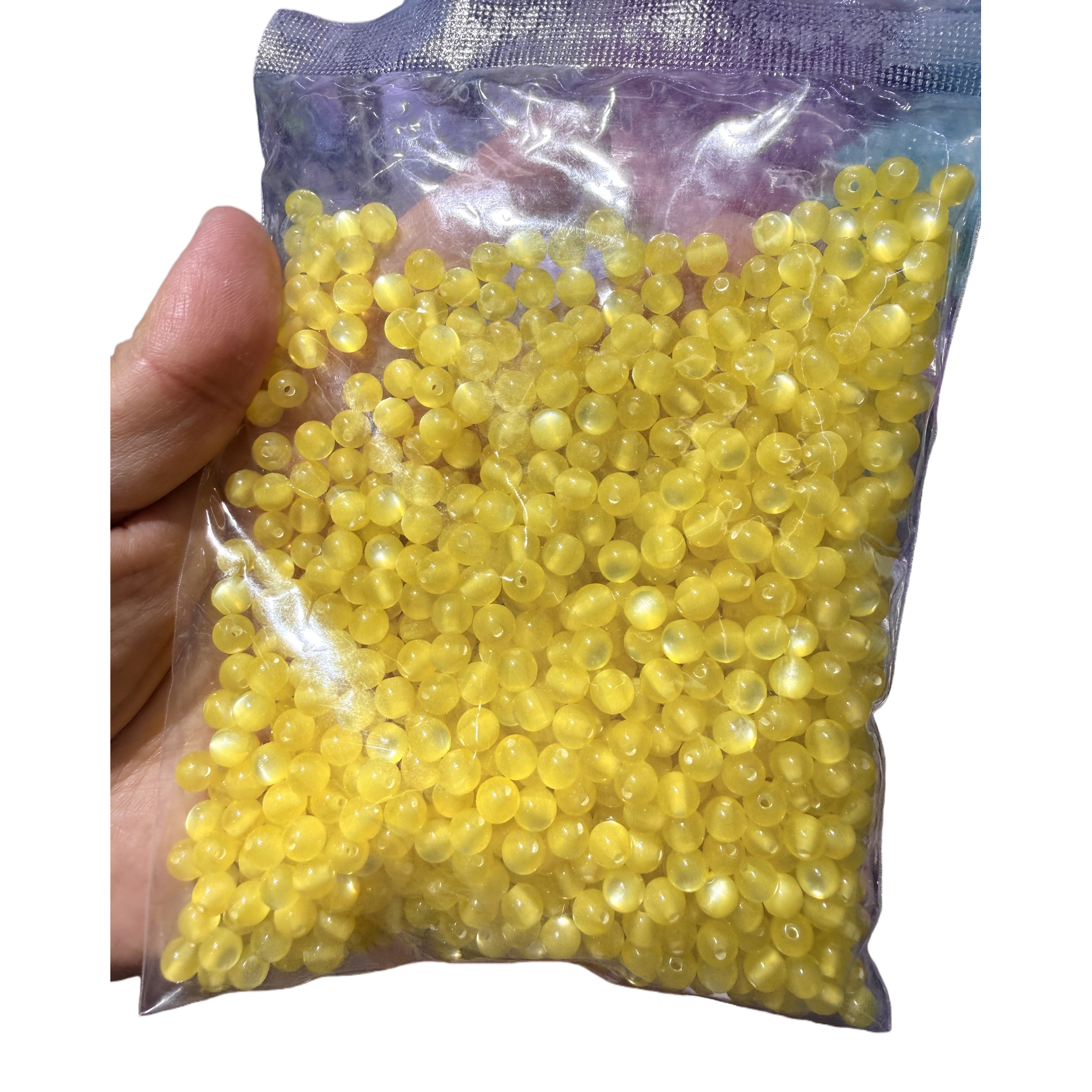 قطع معدنية من اللؤلؤ الأصفر، مقلدة من اللؤلؤ، مصنوعة من الخرز، Item Picture