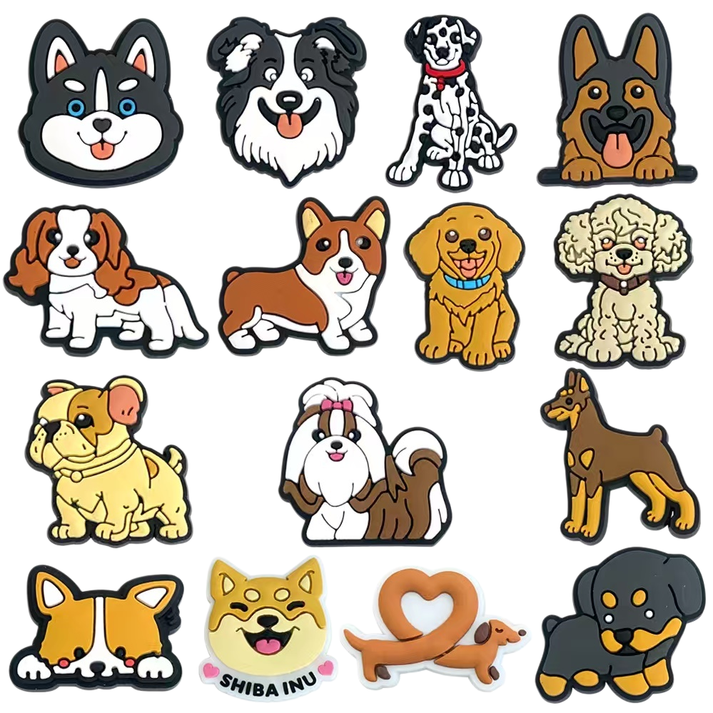 PVC soft adhesive parches perro de dibujos animados soft adhesive parches zapatos de agua parches de taza casos de teléfono cuerda de cabeza accesorios para el pelo Item Picture