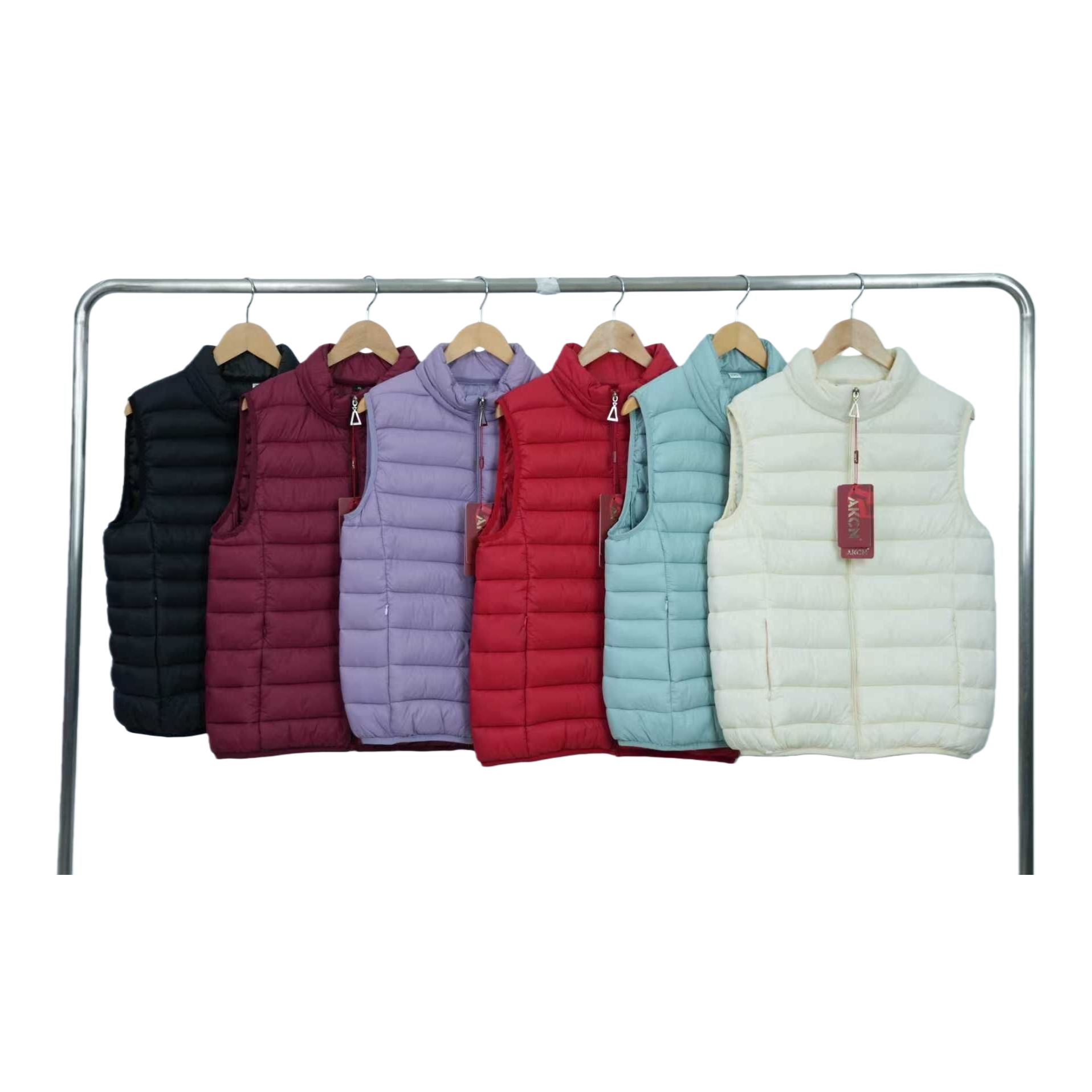 Colorful cotton-padded vest for women, light, warm and windproof vest Item Picture