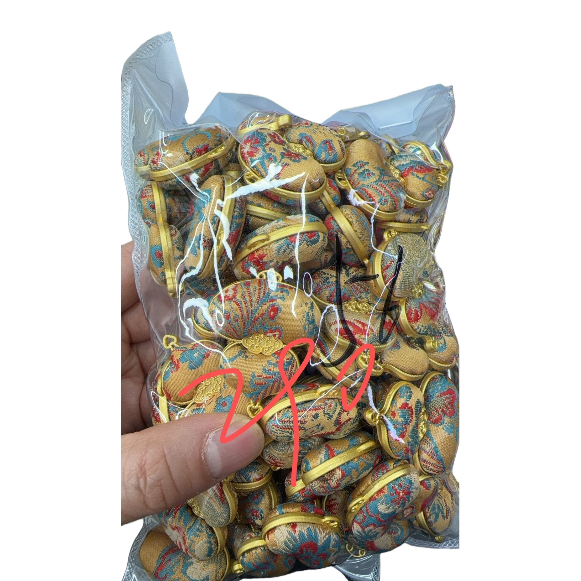 刺绣小布包白底实物图