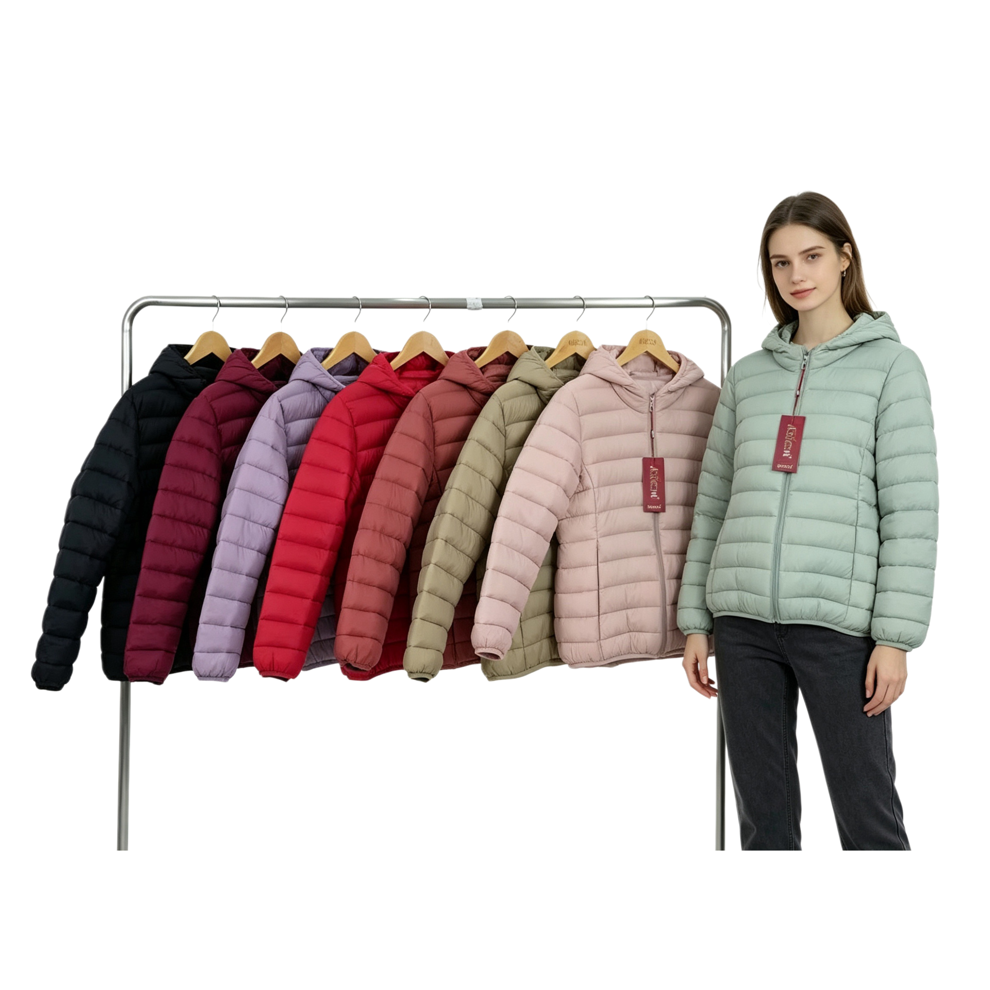 Women's cotton-padded hooded jacket is light, warm, windproof and fashionable for winter Item Picture