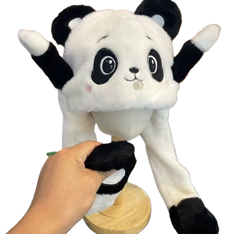 Panda plush warm hat, winter cold-proof hat Item Picture