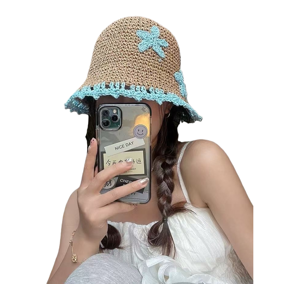 A wide-brimmed, fashionable and casual straw hat for women to protect themselves from the sun in summer Item Picture