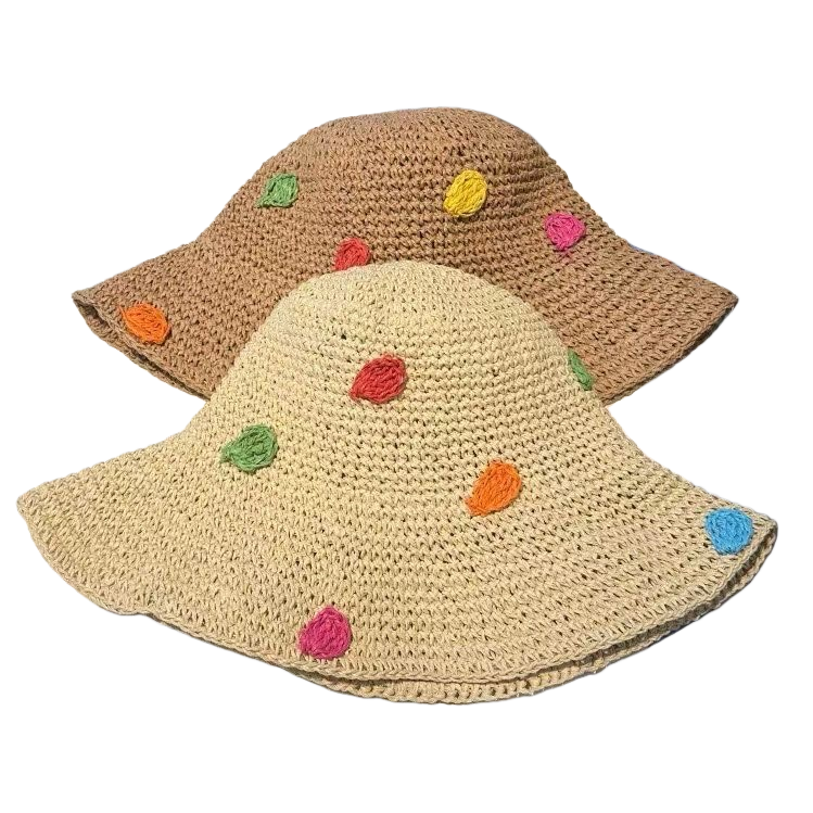 Natural straw woven straw hat for women, wide-brimmed sun hat for outdoor sun protection in summer Item Picture