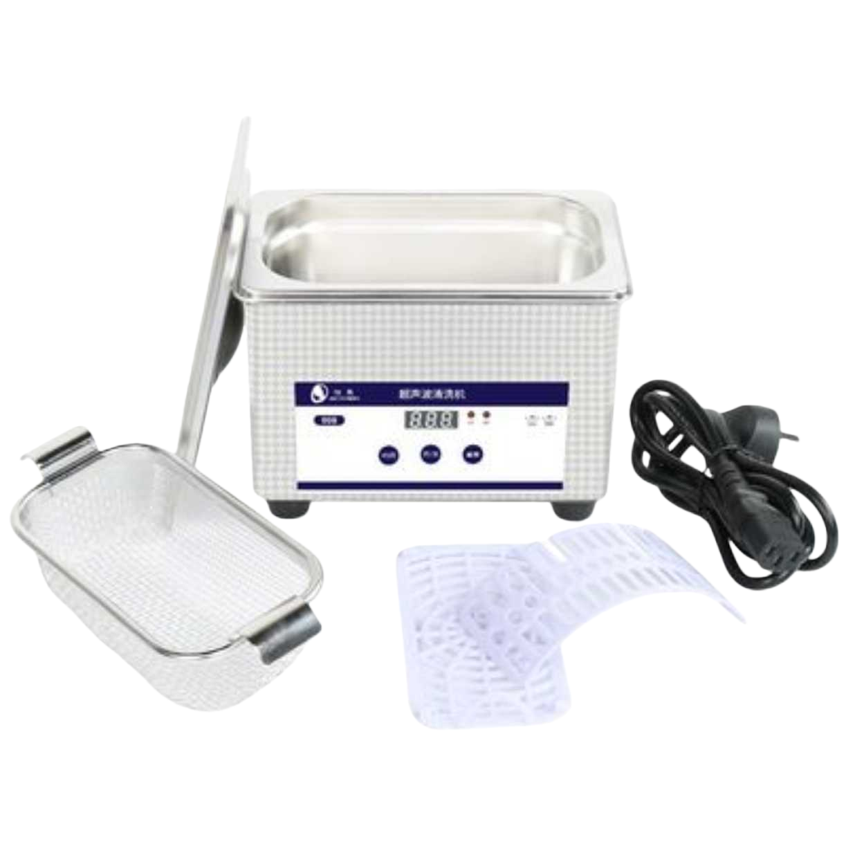 Ultrasonic cleaner is a small household desktop instrument for cleaning jewelry, glasses and watches Item Picture