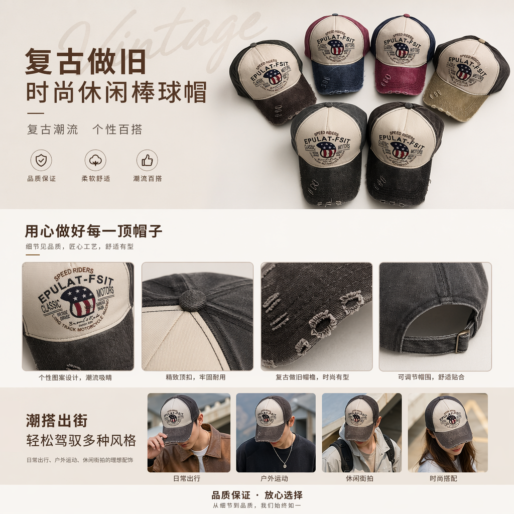 Pure cotton wide-brimmed sun protection hat, suitable for both men and women, is a summer breathable casual hat for sun protection pic 1