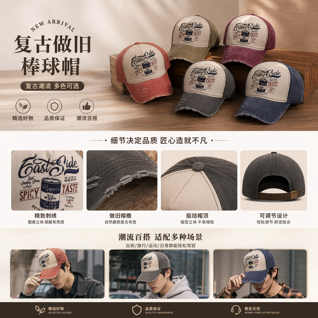 East Side Spicy Taste Six-color baseball cap Baseball cap pic 1