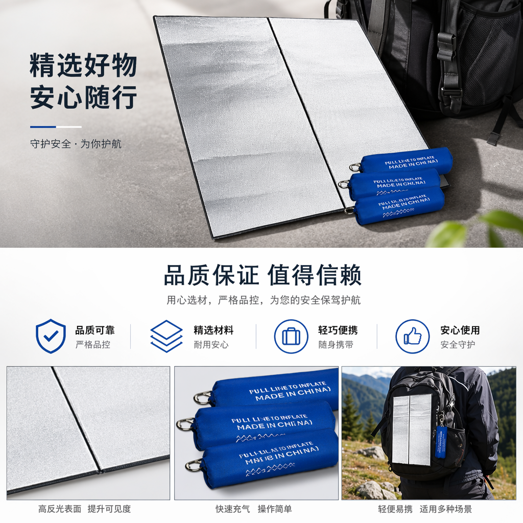 旅行专用便携式睡垫 轻薄折叠户外露营午休用品详情1