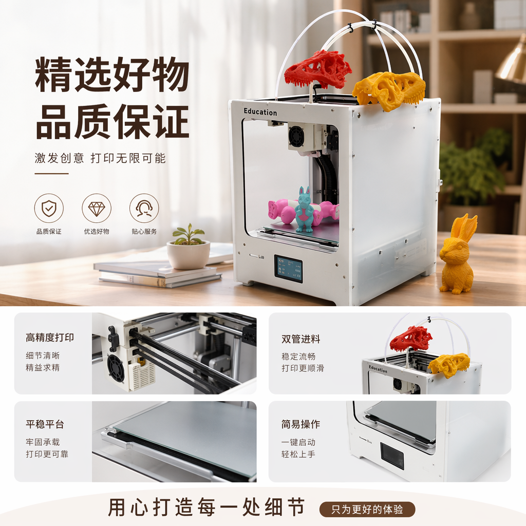 3D打印机桌面级FDM热塑性塑料打印设备家用DIY创意模型详情1