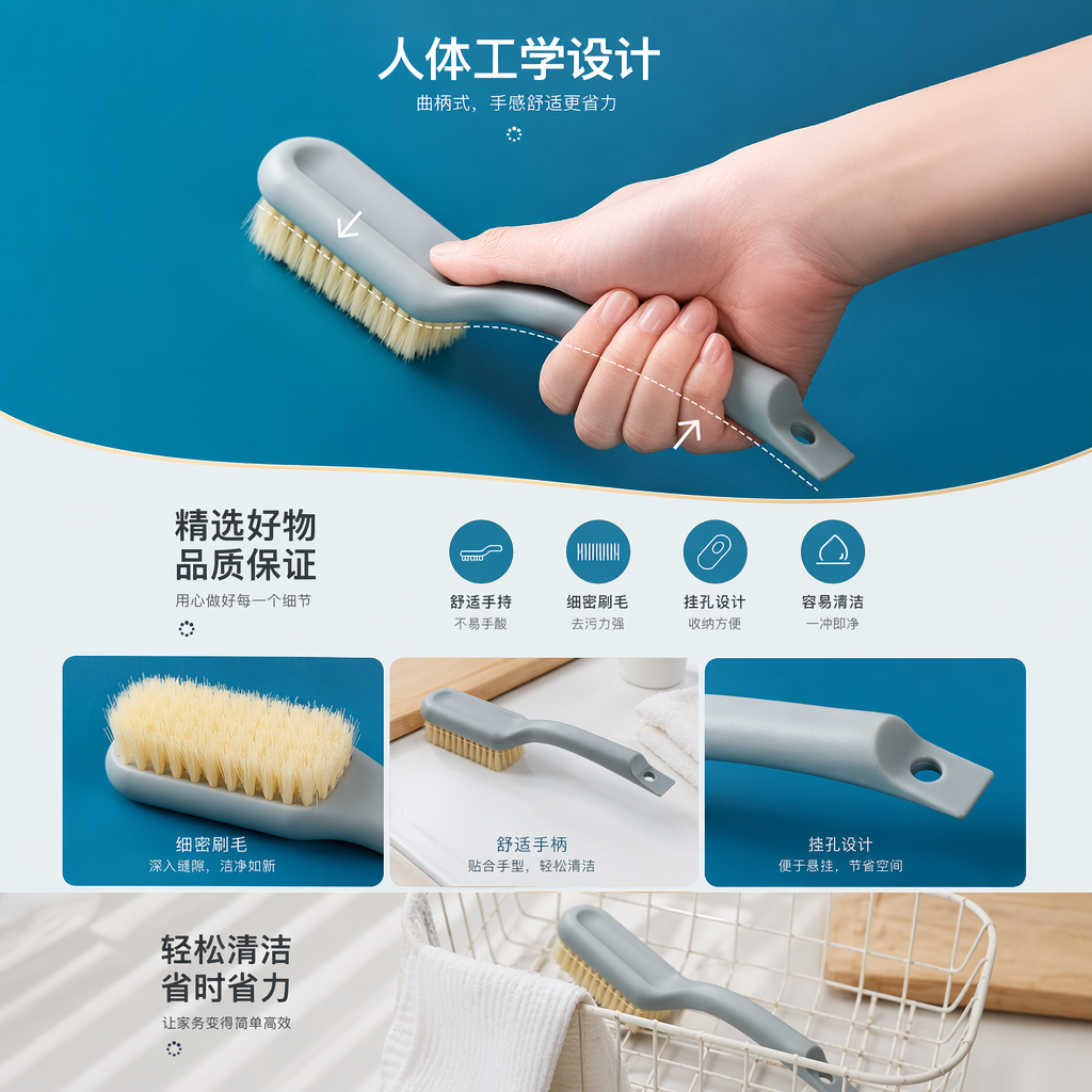 人体工学设计刷子 柔软密植牙刷 舒适握感口腔清洁工具详情1
